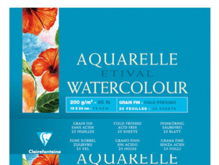 Clairefontaine Bloc artiste Aquarelle ETIVAL, 180 x 240 mm