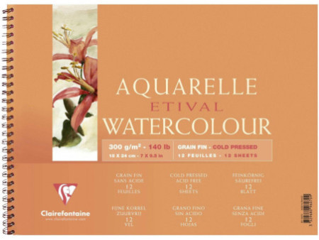 Clairefontaine Bloc artiste Aquarelle ETIVAL, 180 x 240 mm