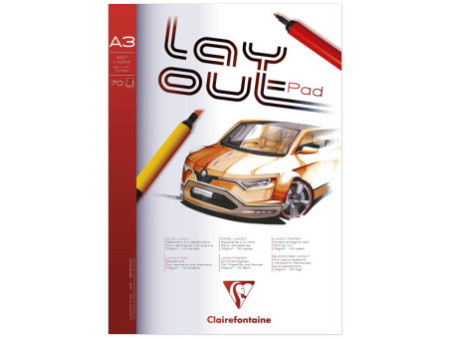 Clairefontaine Bloc Layout, A3, uni, 75 g/m2, blanc