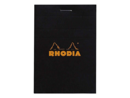 RHODIA Bloc agrafé No. 11, format A7, quadrillé 5x5, noir