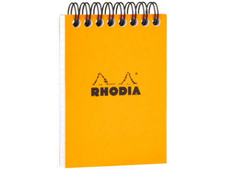 RHODIA Bloc spiralé No. 11, format A7, quadrillé 5x5, orange
