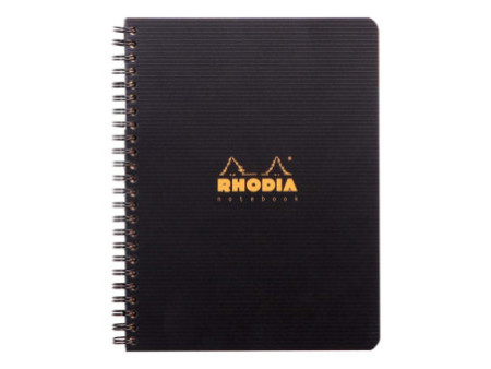 RHODIA Cahier à spirale 'Note Book', A5, quadrillé 5x5, noir