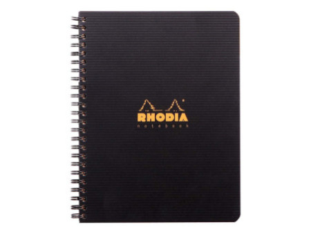 RHODIA Cahier à spirale 'Note Book', A5, ligné, noir