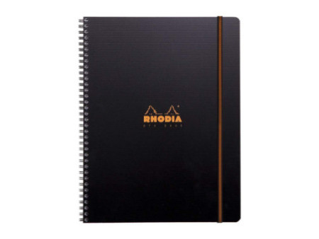 RHODIA Cahier à spirale 'Pro Book', A4+, ligné, noir