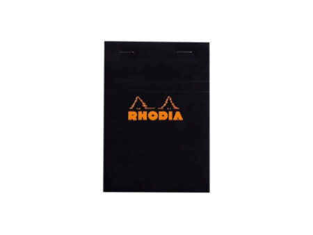 RHODIA Bloc agrafé No. 13, format A6, quadrillé 5x5, noir