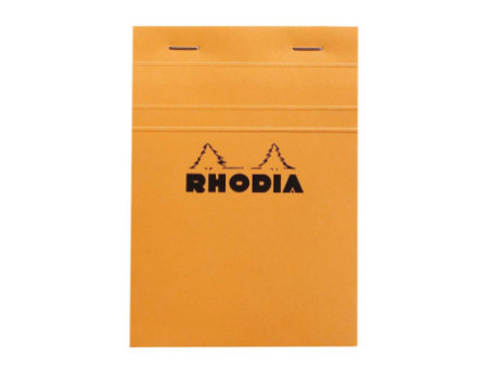 RHODIA Bloc agrafé No. 13, format A6, quadrillé 5x5, orange