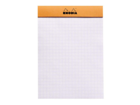 RHODIA Bloc agrafé No. 13, format A6, quadrillé 5x5, orange