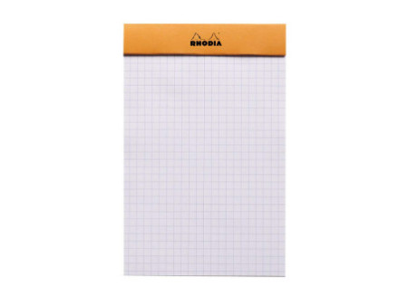 RHODIA Bloc agrafé No.14, 110 x 170 mm, quadrillé 5x5 orange