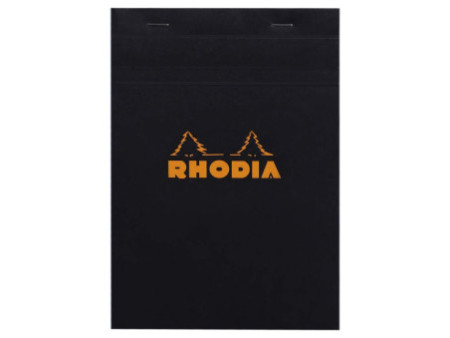 RHODIA Bloc agrafé No. 16, format A5, quadrillé 5x5, noir