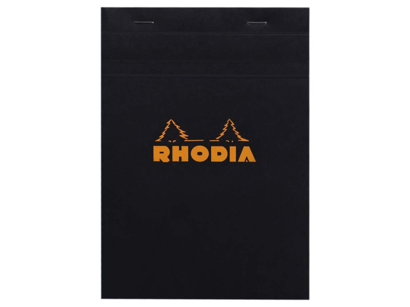 RHODIA Bloc agrafé No. 16, format A5, quadrillé 5x5, noir
