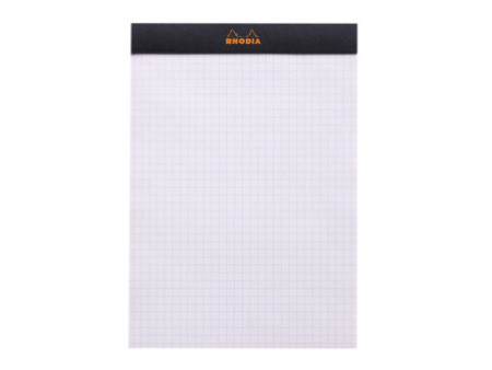 RHODIA Bloc agrafé No. 16, format A5, quadrillé 5x5, noir