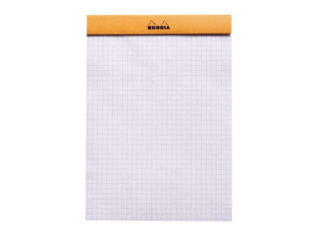 RHODIA Bloc agrafé No. 16, format A5, quadrillé 5x5, orange