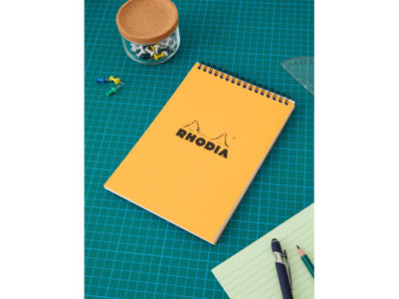 RHODIA Bloc spiralé No. 16, format A5, quadrillé 5x5, orange