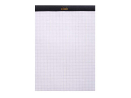 RHODIA Bloc agrafé No. 18, format A4, quadrillé 5x5, noir