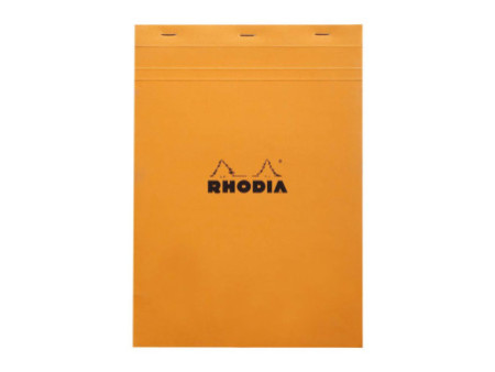 RHODIA Bloc agrafé No. 18, format A4, quadrillé 5x5, orange