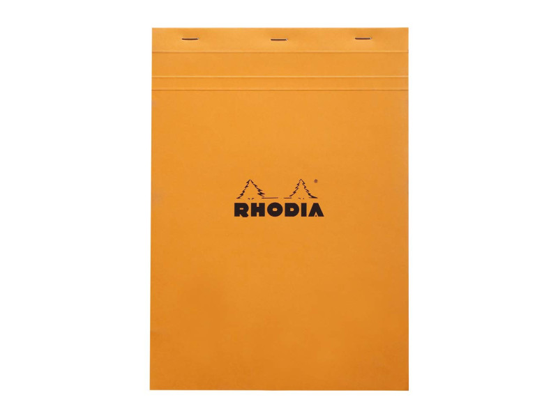 RHODIA Bloc agrafé No. 18, format A4, quadrillé 5x5, orange