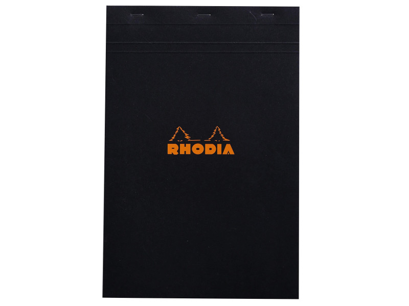 RHODIA Bloc agrafé No. 19, format A4+, quadrillé 5x5, noir