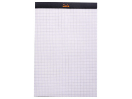 RHODIA Bloc agrafé No. 19, format A4+, quadrillé 5x5, noir