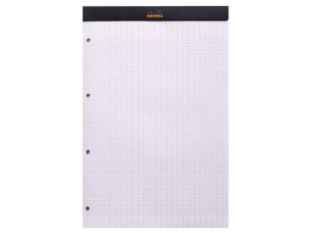 RHODIA Bloc agrafé No. 20, format A4+, Seyès, noir