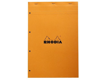 RHODIA Bloc agrafé No. 20, format A4+, quadrillé 5x5, orange