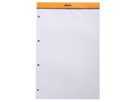 RHODIA Bloc agrafé No. 20, format A4+, quadrillé 5x5, orange
