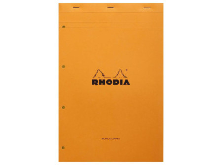 RHODIA Bloc Audit agrafé, 210 x 318 mm, 80 feuilles, orange