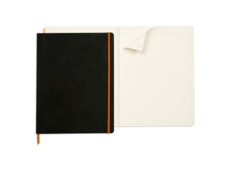 RHODIA Carnet de notes RHODIARAMA, A4+, ligné, noir