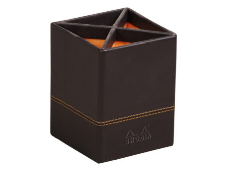 RHODIA Pot à crayons, en similicuir, noir