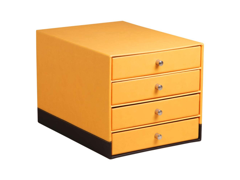 RHODIA Trieur 4 tiroirs, en simili cuir, orange