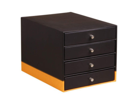 RHODIA Trieur 4 tiroirs, en simili cuir, noir