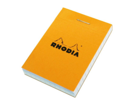 RHODIA Bloc agrafé No. 10, format A8, quadrillé 5x5, orange