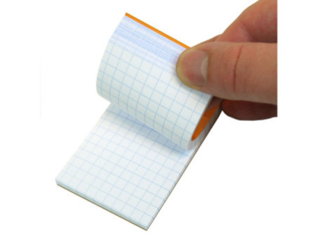 RHODIA Bloc agrafé No. 10, format A8, quadrillé 5x5, orange