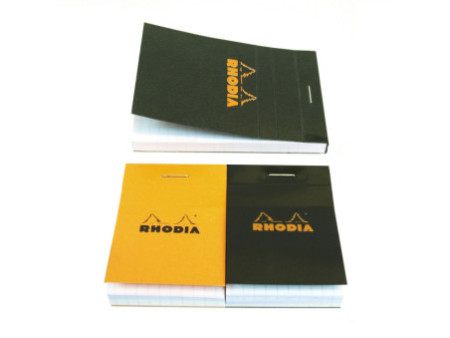 RHODIA Bloc agrafé No. 10, format A8, quadrillé 5x5, orange