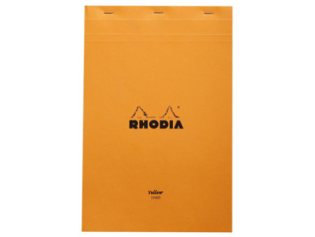 RHODIA Bloc agrafé No. 19 Yellow, A4+, ligné, orange