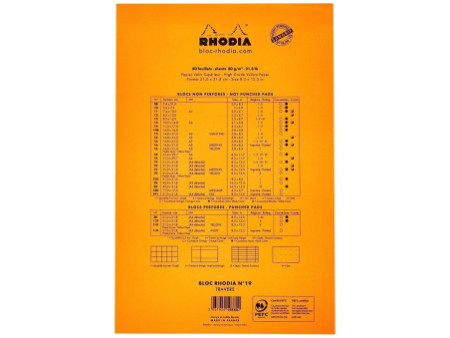 RHODIA Bloc agrafé No. 19 Yellow, A4+, ligné, orange