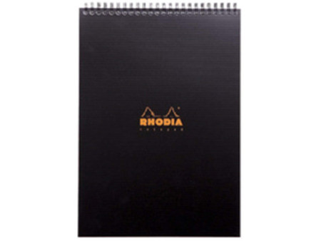 RHODIA Bloc spiralé Notepad, A4, quadrillé 5x5, noir