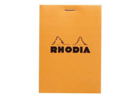 RHODIA Bloc agrafé No.12, 85 x 120 mm, quadrillé 5x5, orange