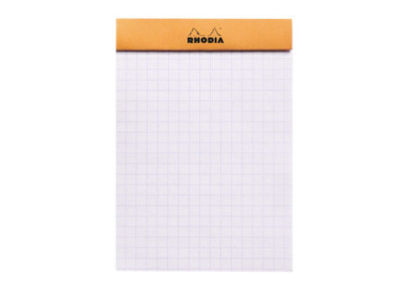RHODIA Bloc agrafé No.12, 85 x 120 mm, quadrillé 5x5, orange