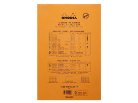 RHODIA Bloc agrafé No. 19, format A4+, uni, orange