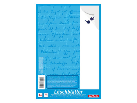 herlitz Bloc de papier buvard au format A4, 80 g/m2, blanc