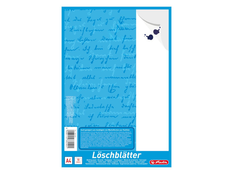 herlitz Bloc de papier buvard au format A4, 80 g/m2, blanc