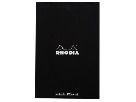 RHODIA Bloc-notes agrafé 'dotPad', A4+, pointillé, noir
