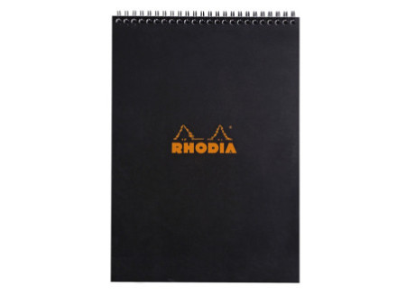 RHODIA Bloc spiralé No. 18, format A4, quadrillé 5x5, noir