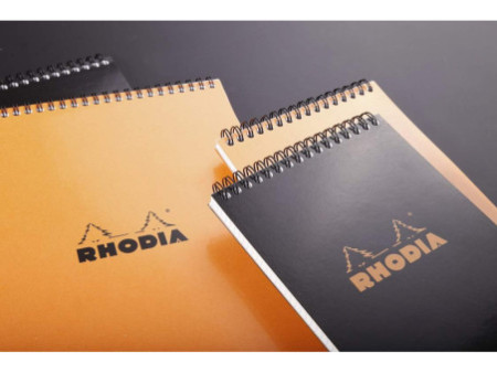 RHODIA Bloc spiralé No. 18, format A4, quadrillé 5x5, noir