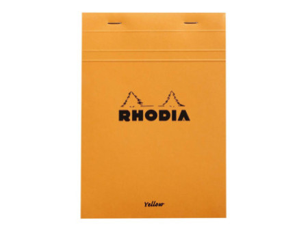 RHODIA Bloc agrafé No. 16 Yellow, format A5, quadrillé