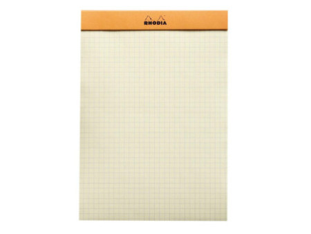 RHODIA Bloc agrafé No. 16 Yellow, format A5, quadrillé