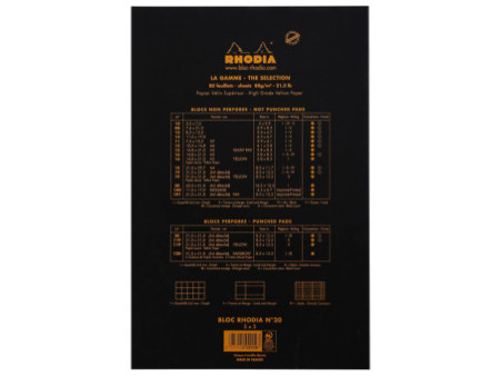 RHODIA Bloc agrafé No. 20, format A4+, quadrillé, lot de 3