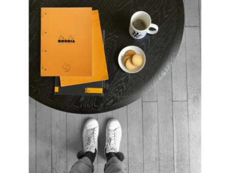 RHODIA Bloc de cours, format A4, séyès, orange, lot de 3