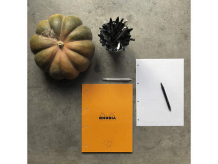 RHODIA Bloc de cours, format A4, quadrillé, orange, lot de 3