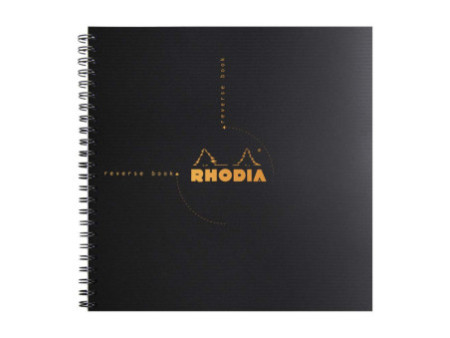RHODIA Bloc spiralé Reverse Book, 210 x 210 mm, noir